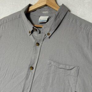 Columbia Shirt Rapid Rivers II Men’s Size XL Gray Striped Button Down Cotton